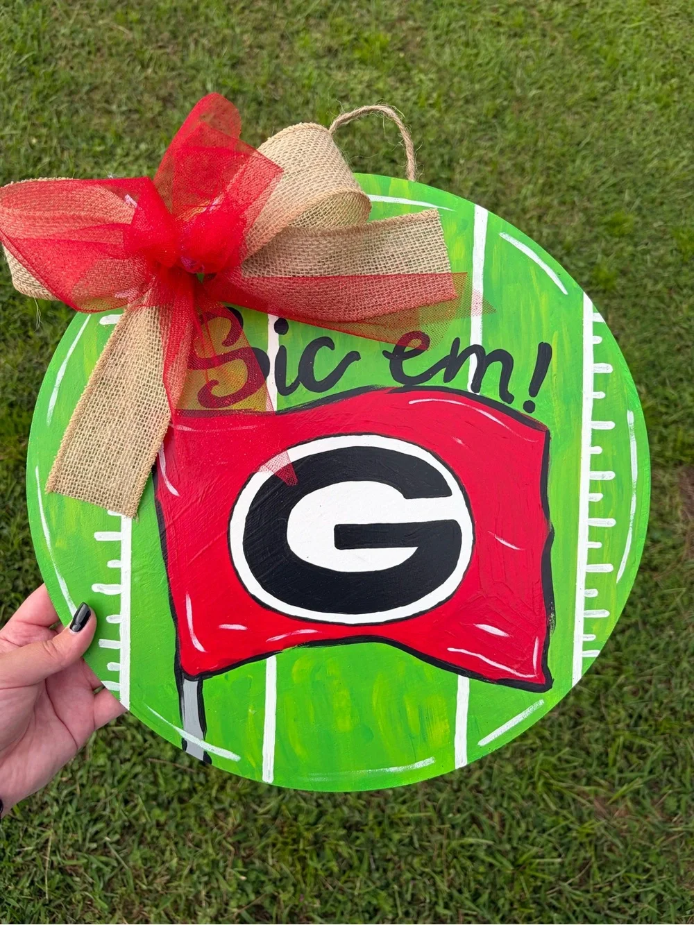 Georgia Bulldog inspired door hanger